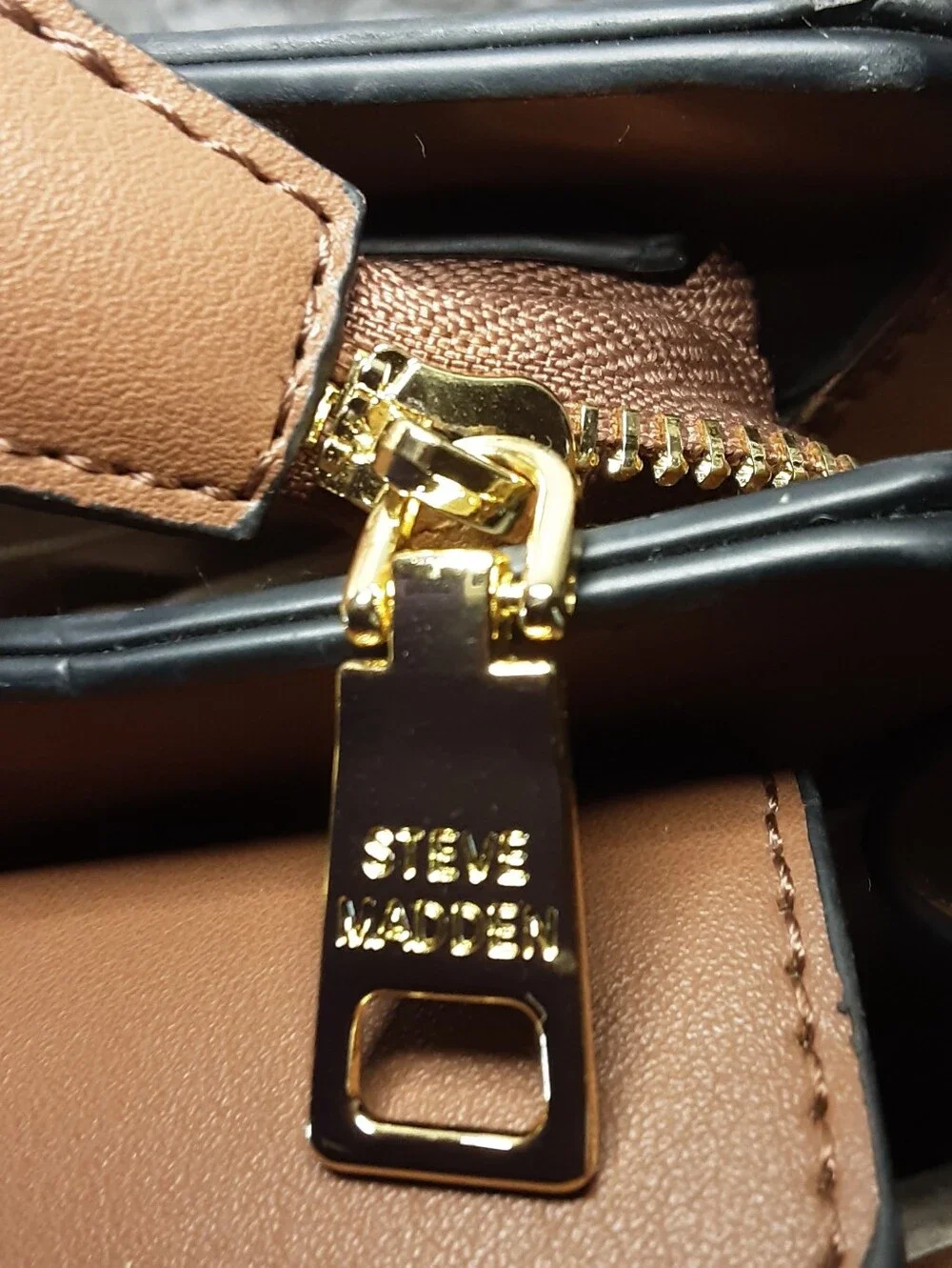 Steve Madden Brown Structured Bevelyn Bag